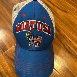 GOAT USA Blue and White Cap